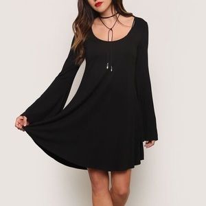 Black witchy bell-sleeve dress